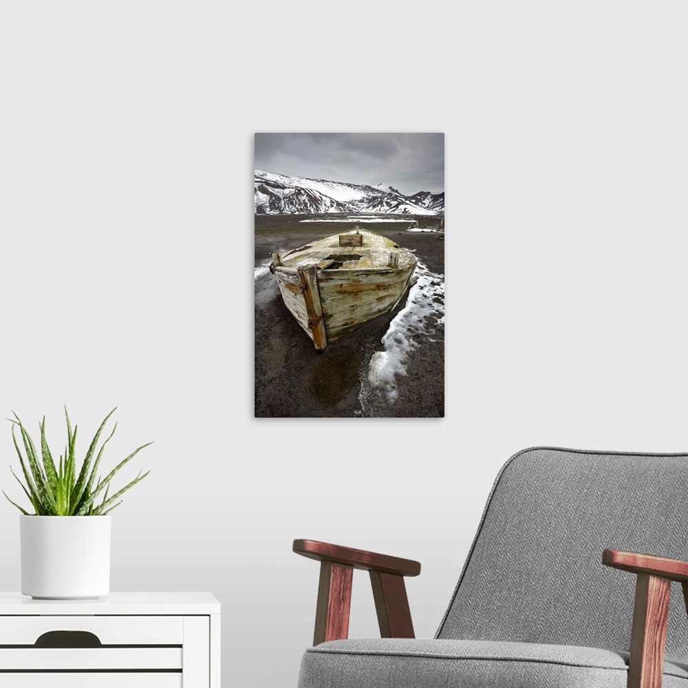 A modern room featuring Water Boat Ruins, Whalers Bay On Deception Island, Washington, USA