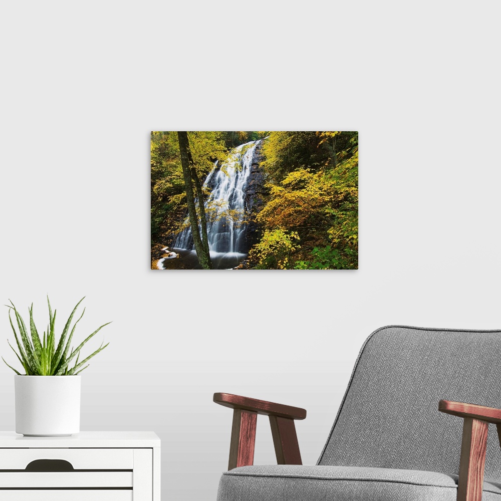 A modern room featuring Waterfall, Blue Ridge Parkway, North Carolina