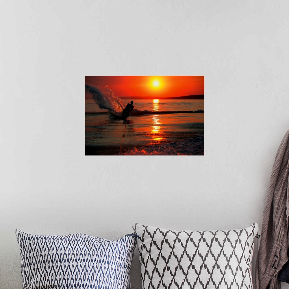 A bohemian room featuring Waterskiing At Sunset