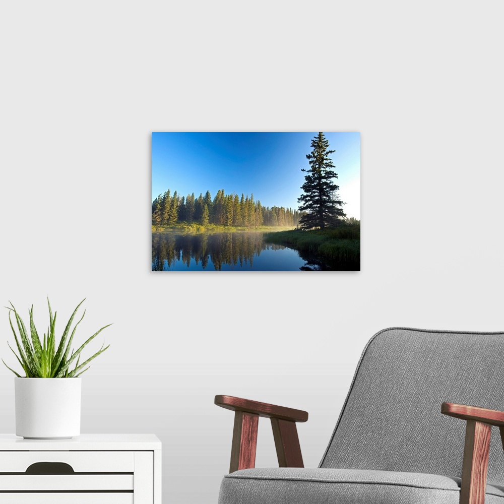 A modern room featuring Whirlpool Lake, Riding Mountain National Park, Manitoba, Canada