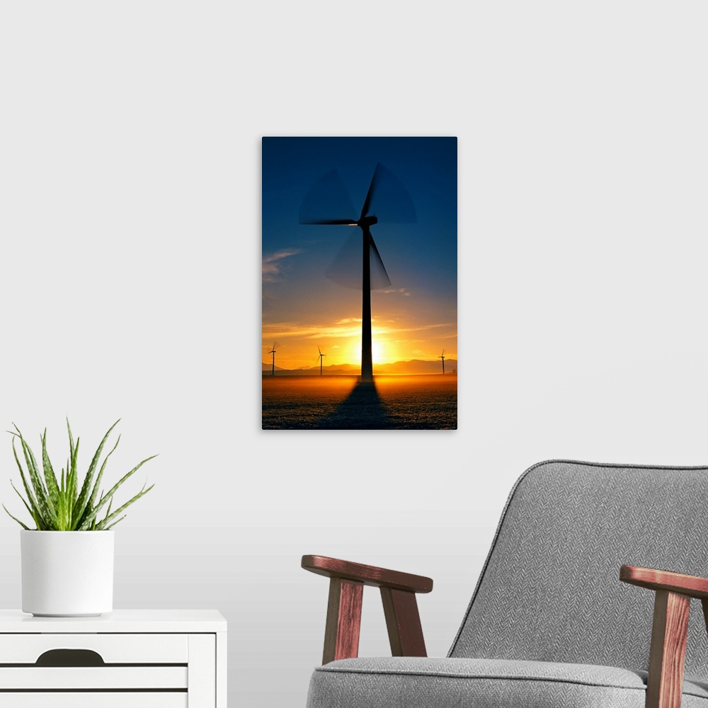 A modern room featuring Wind Turbines