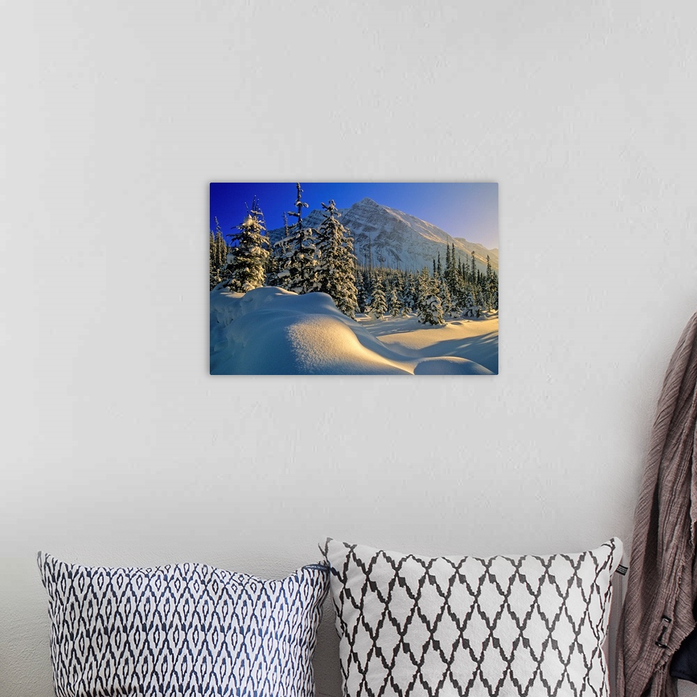 A bohemian room featuring Winter Scene, Boom Lake, Banff National Park, Alberta, Canada