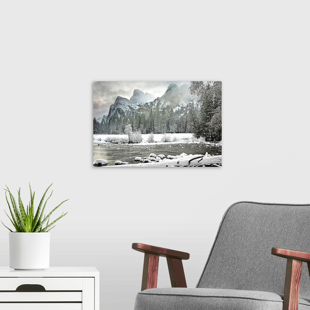 A modern room featuring Yosemite National Park, California