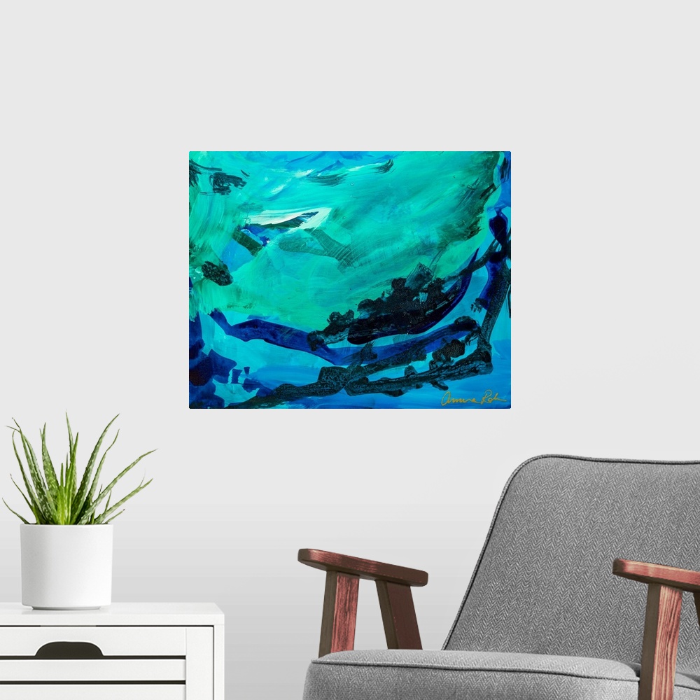 A modern room featuring Caught The Wave