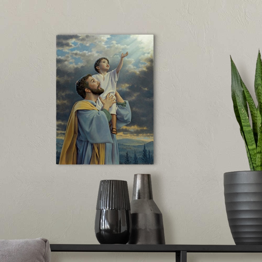 A modern room featuring Heavenly Father
