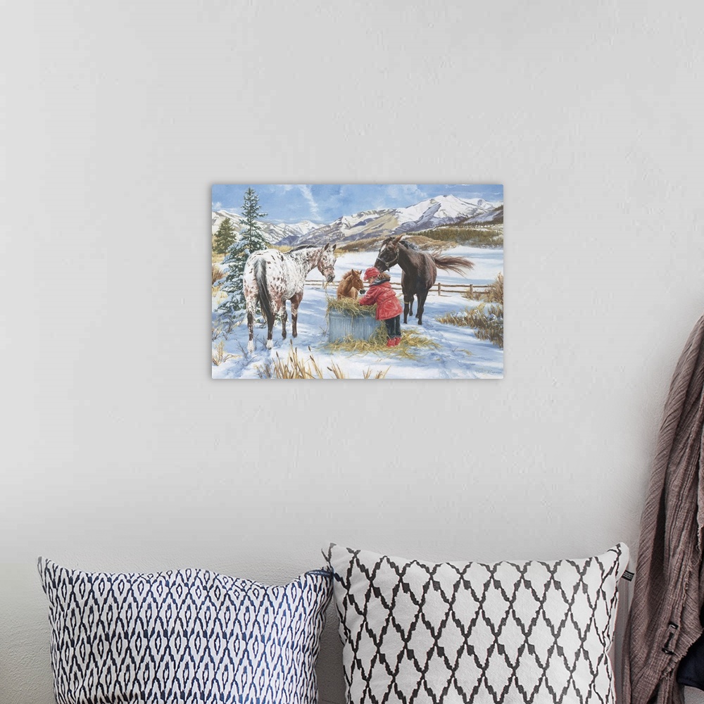 A bohemian room featuring Hoofprints in the Snow
