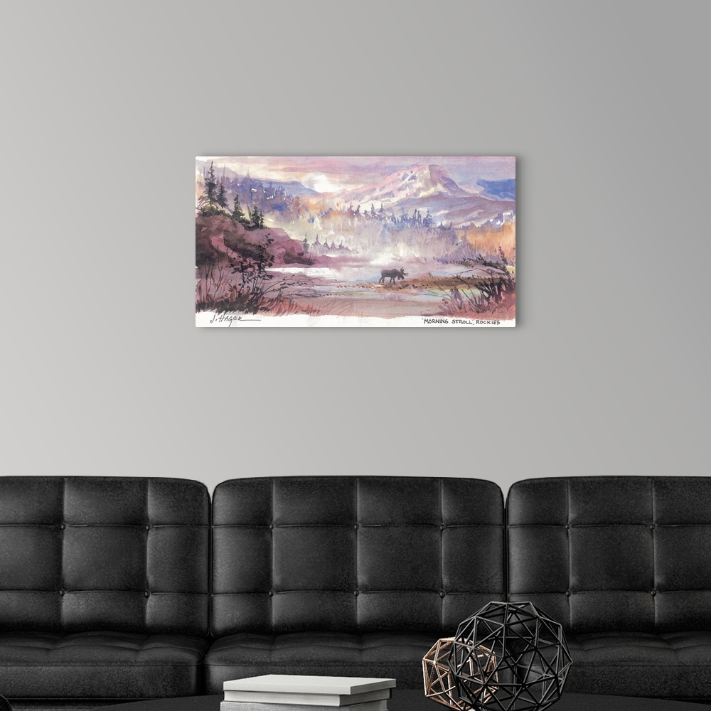 A modern room featuring Moose Landscape