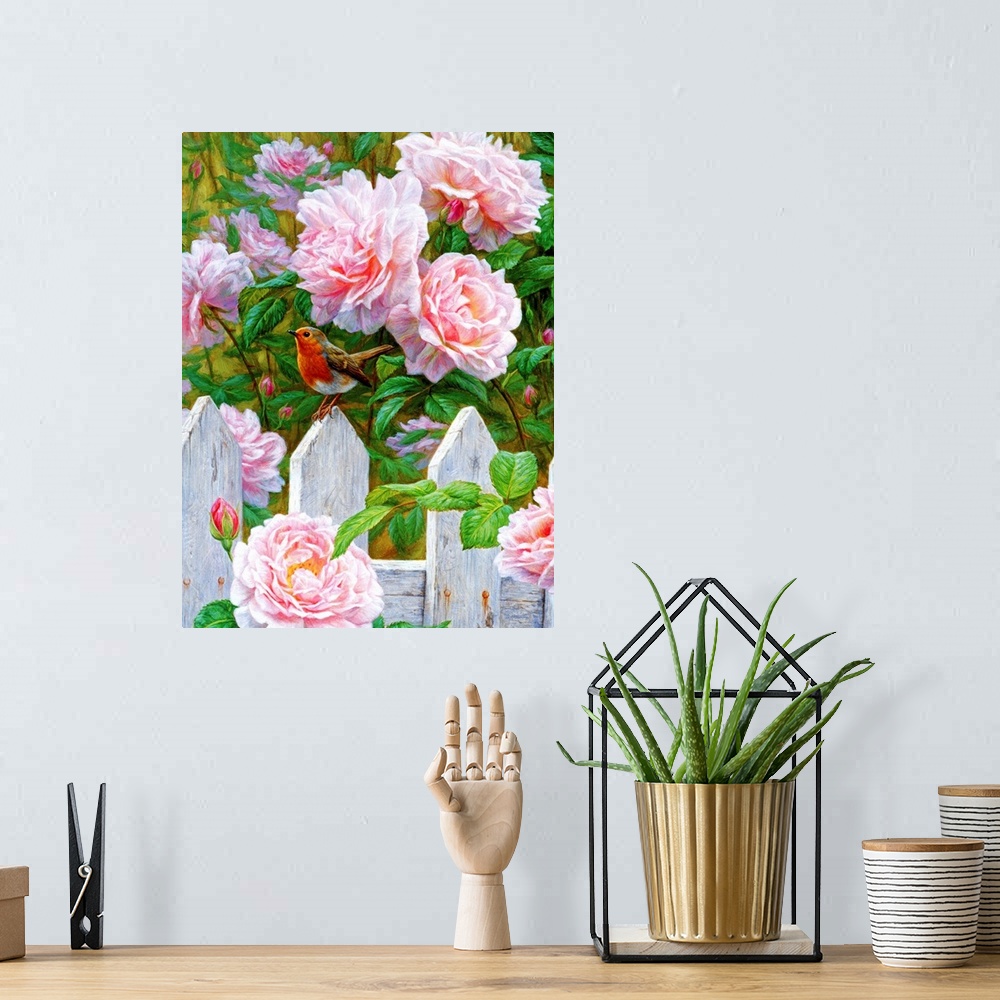 A bohemian room featuring Morning In Provence - European Robin And Roses