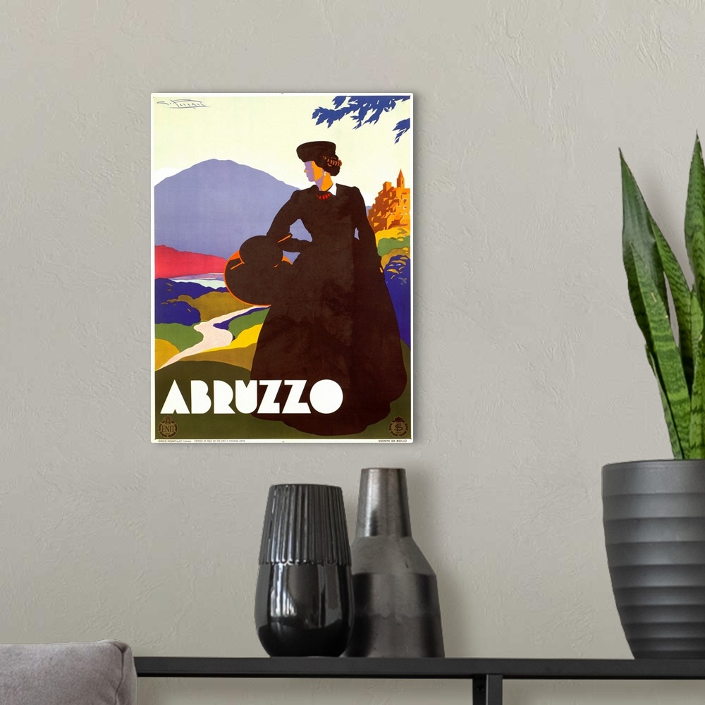 A modern room featuring Abruzzo, Italy , Vintage Poster