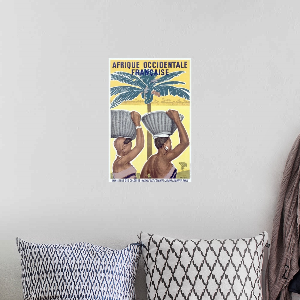 A bohemian room featuring Africa, Afrique Occidentale Francaise, Vintage Poster