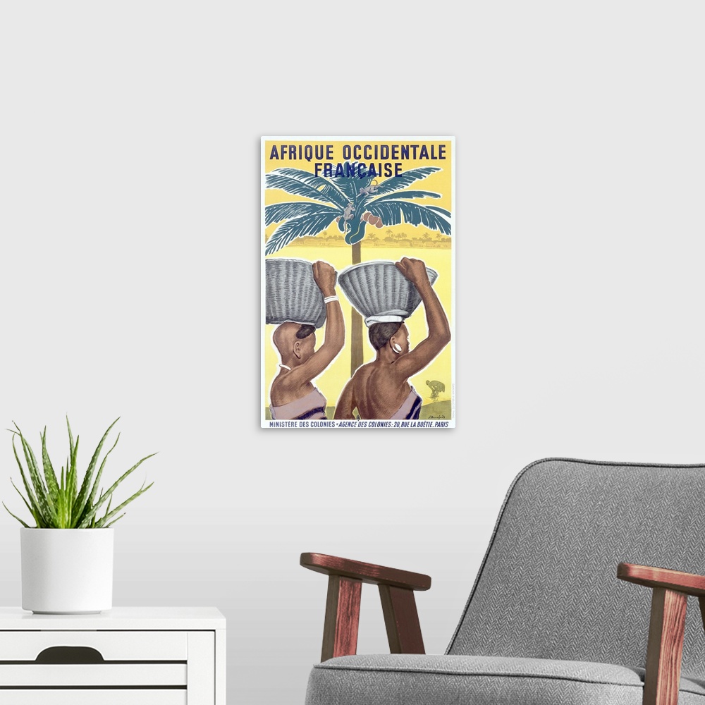 A modern room featuring Africa, Afrique Occidentale Francaise, Vintage Poster