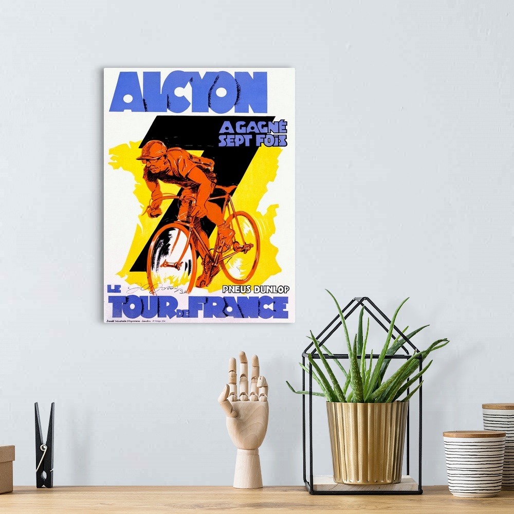 A bohemian room featuring Vintage Poster, Tour De France