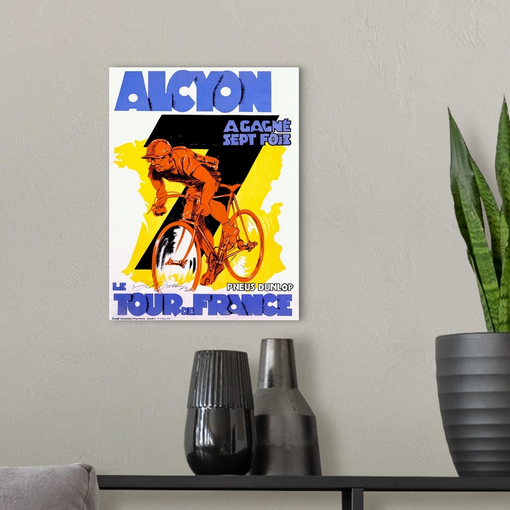 A modern room featuring Vintage Poster, Tour De France