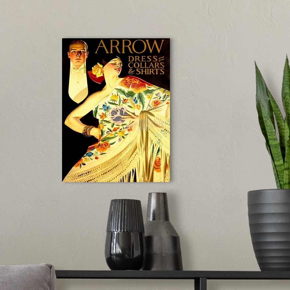 A modern room featuring Vintage Fashion Poster