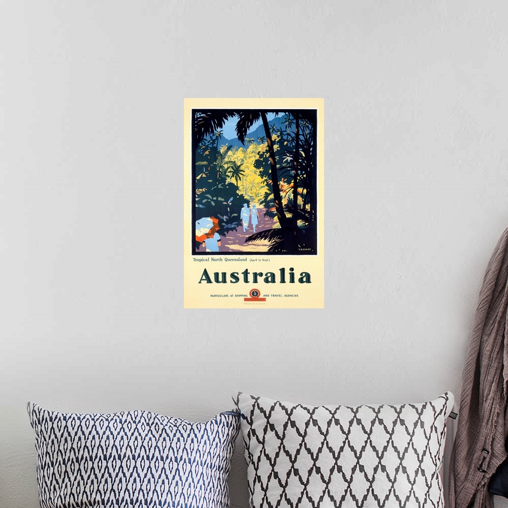A bohemian room featuring Australia, Tropical North Queensland, Vintage Poster