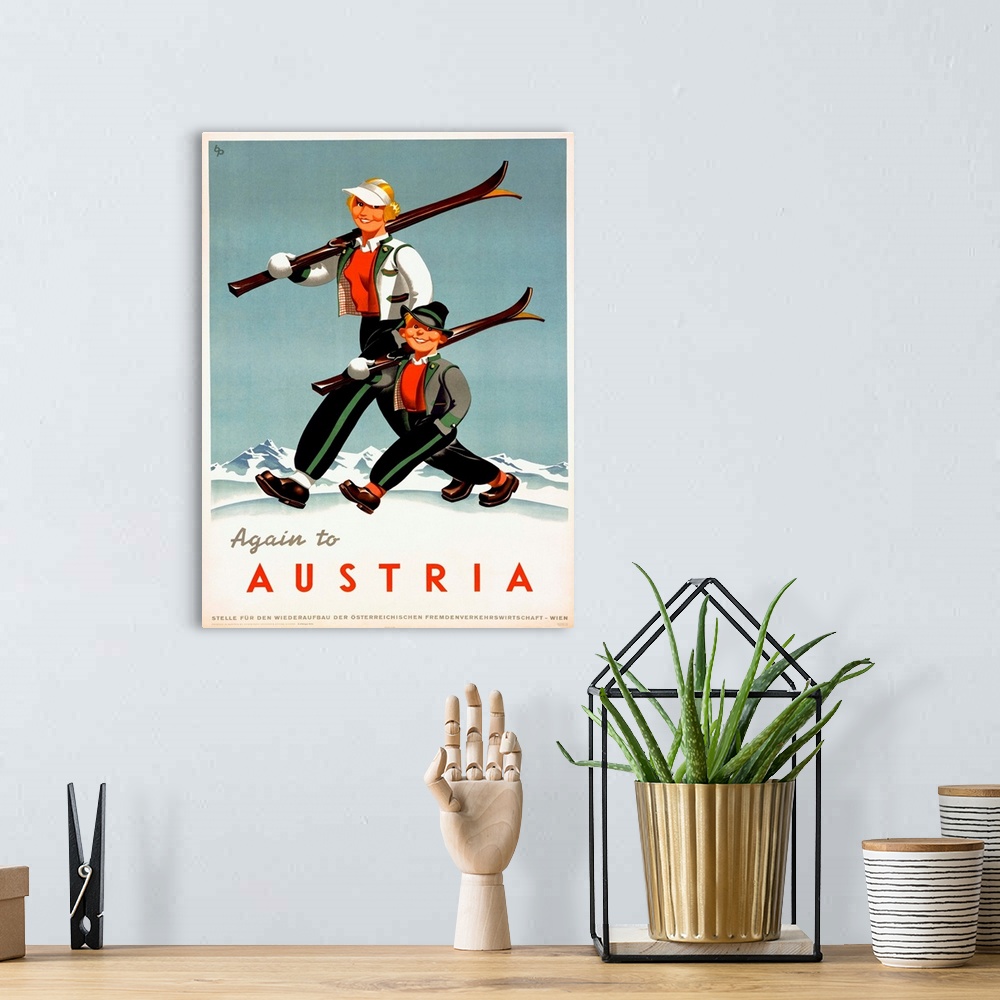 A bohemian room featuring Austria, Vintage Poster