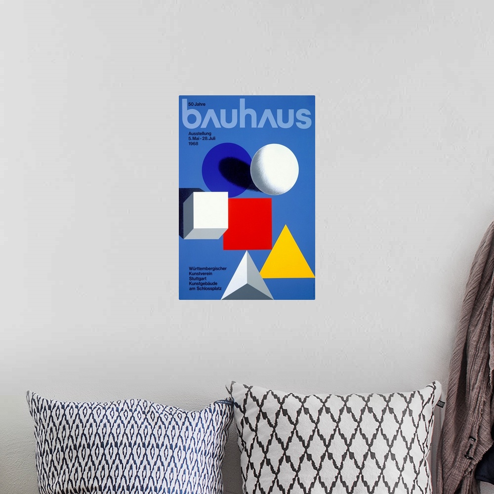 A bohemian room featuring Bauhaus, Ausstellung, Vintage Poster