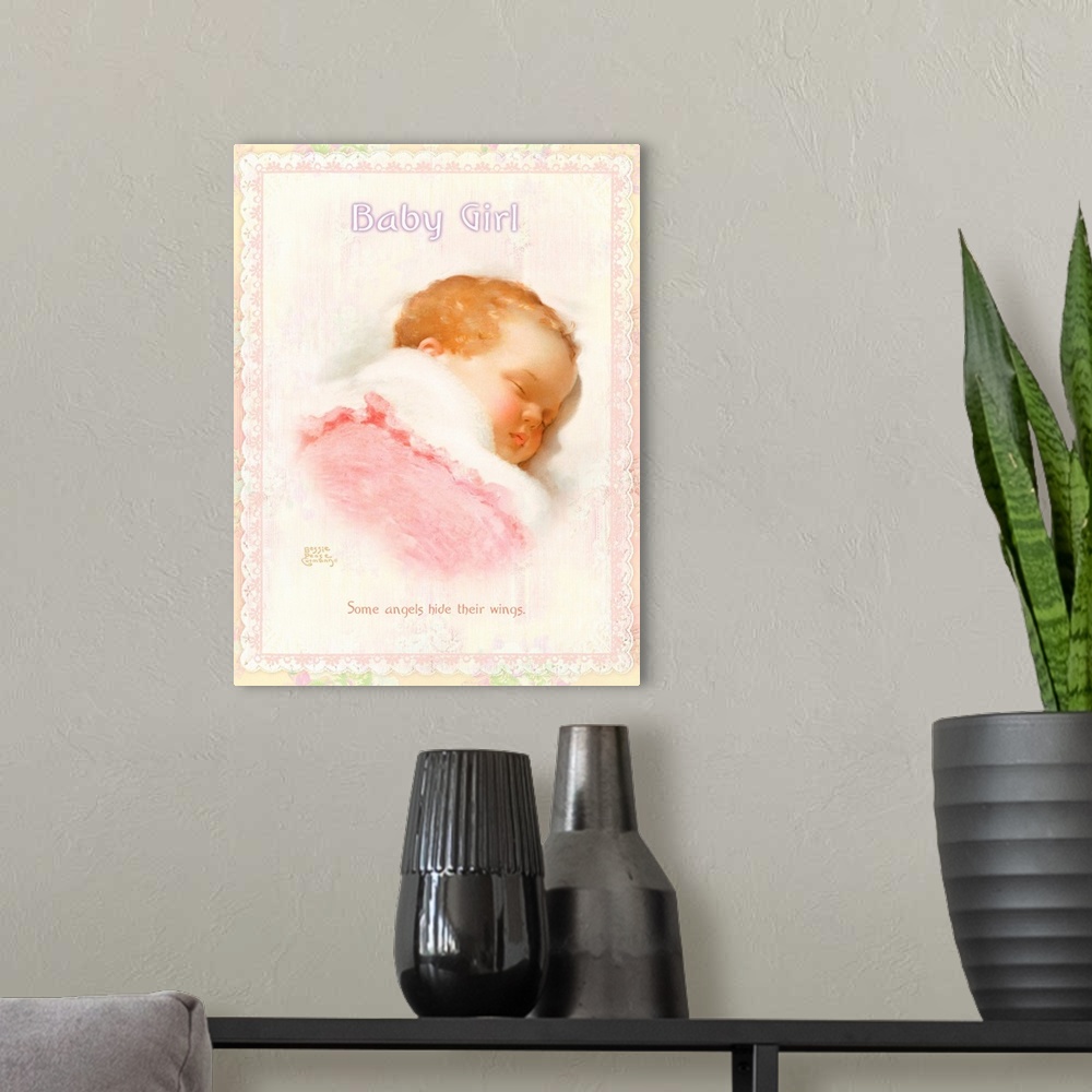 A modern room featuring Bessie Pease Little Baby Girl