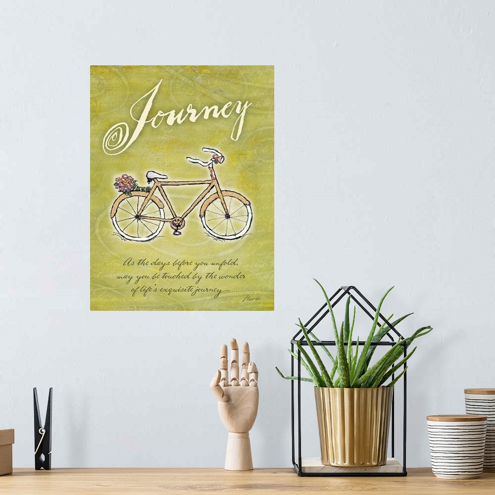 A bohemian room featuring Bicycle Inspirational Print