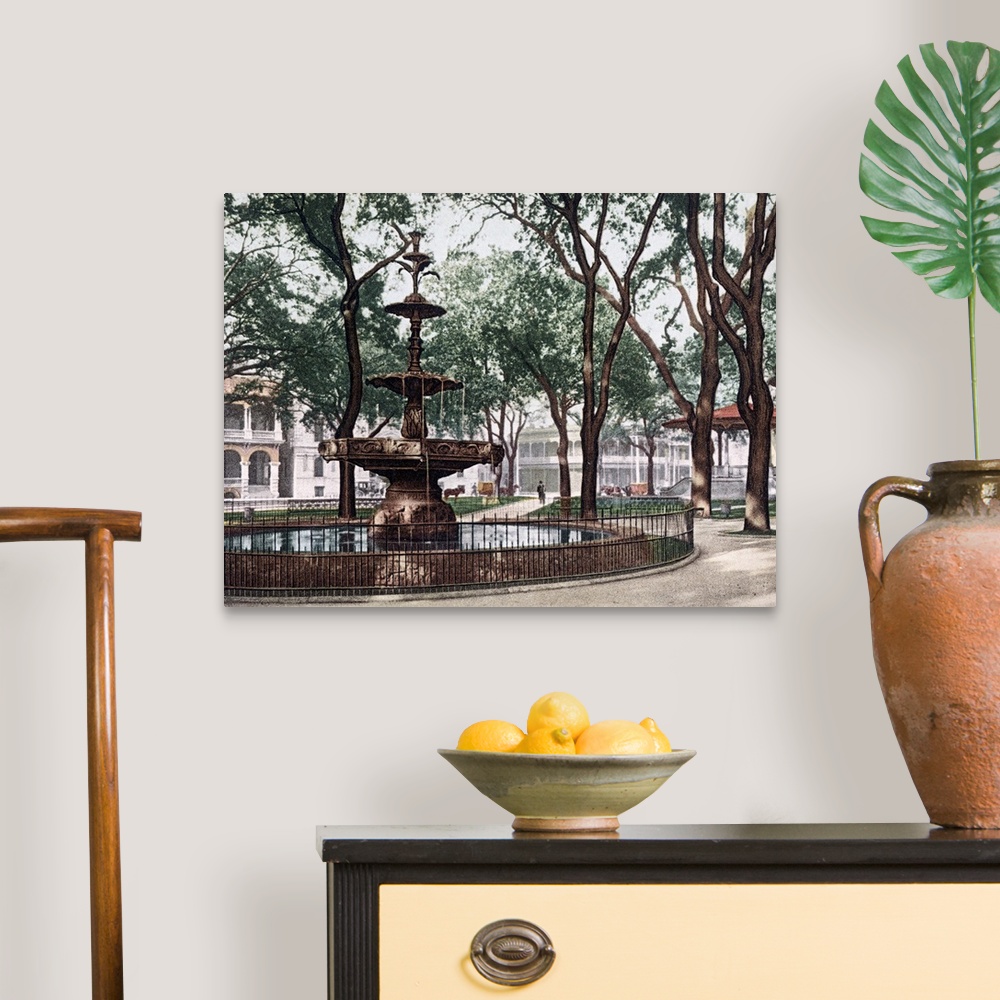 A traditional room featuring Bienville Park Mobile Alabama Vintage Photograph