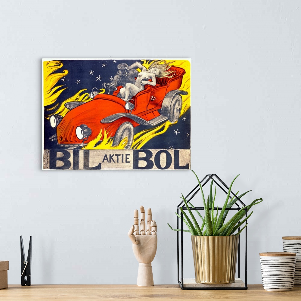 A bohemian room featuring Bil Bol, Vintage Poster, by Akseli Gallen Kallela