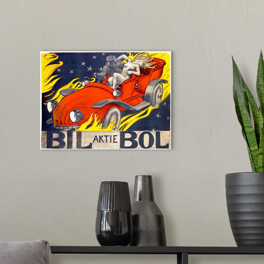 A modern room featuring Bil Bol, Vintage Poster, by Akseli Gallen Kallela