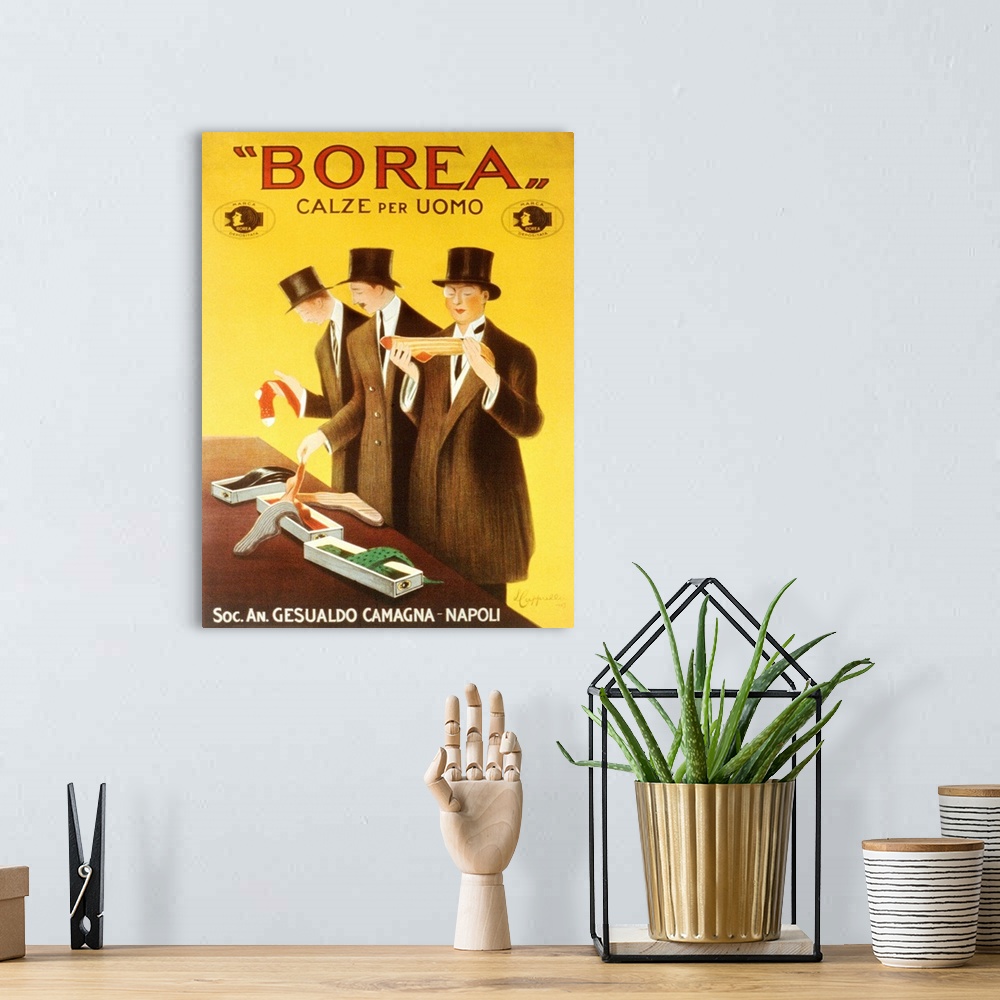 A bohemian room featuring Borea Vintage Advertising Poster