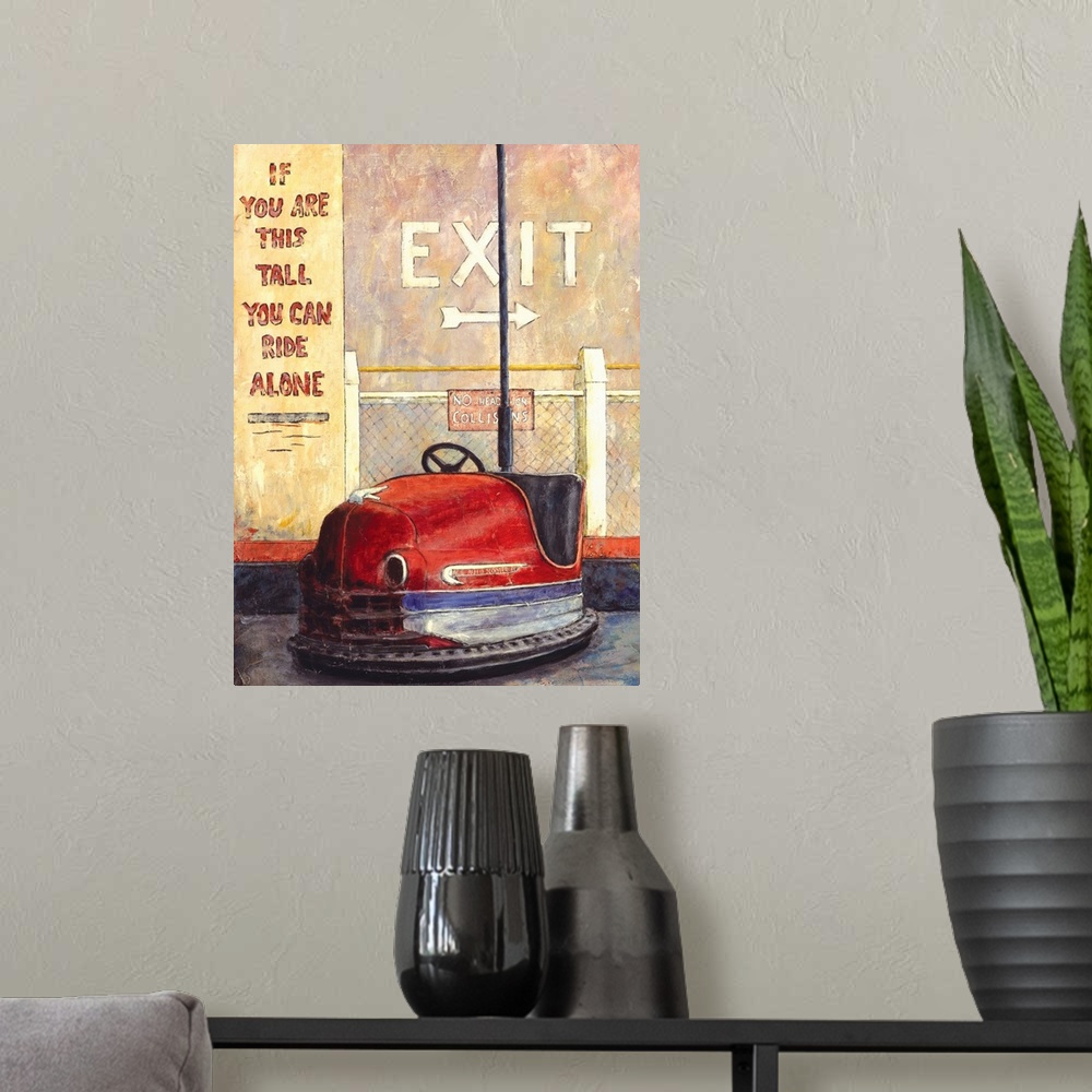 A modern room featuring Bumper Car Fine Art Print