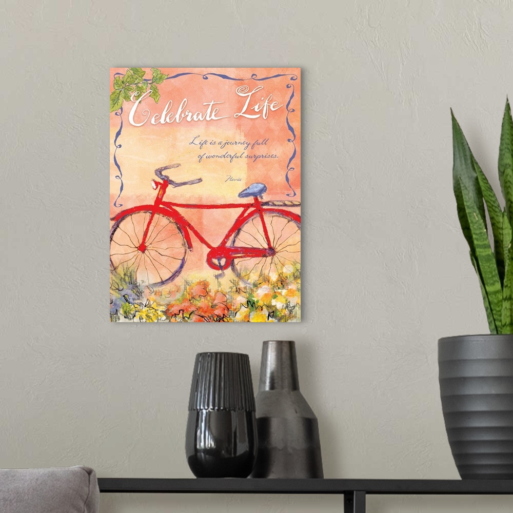 A modern room featuring Celebrate Life Inspirational Print