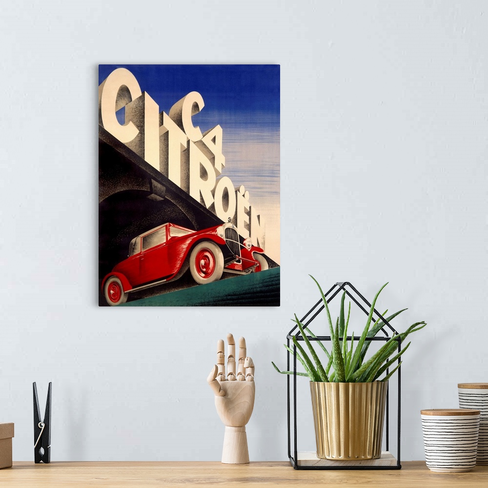 A bohemian room featuring Citroen, C4 Automobile, Vintage Poster