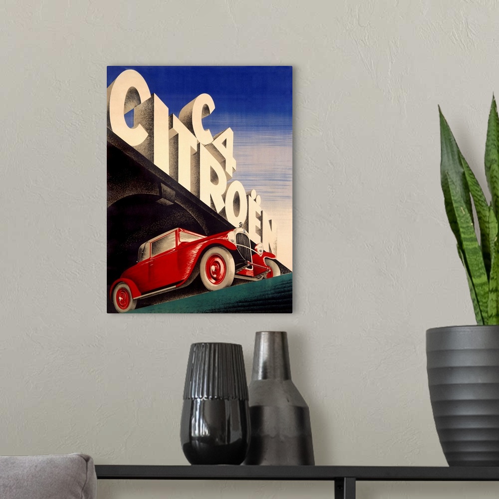 A modern room featuring Citroen, C4 Automobile, Vintage Poster