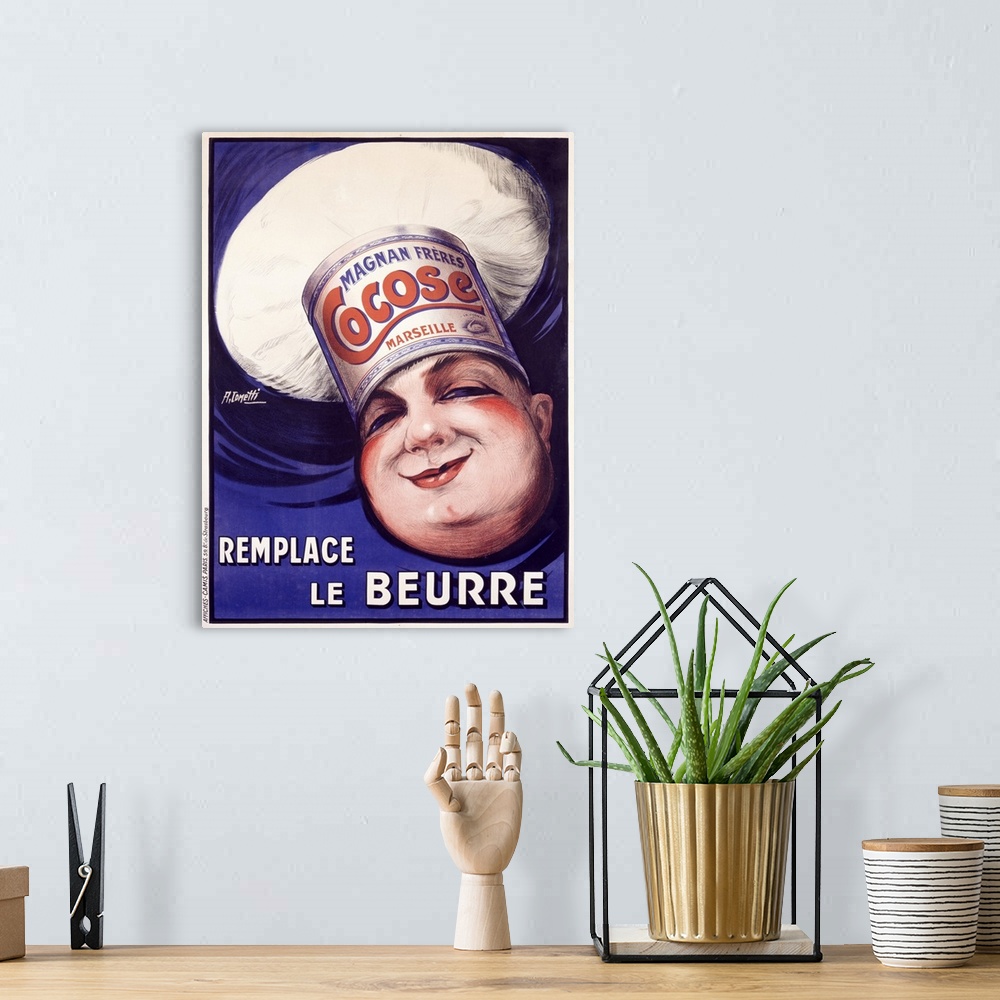 A bohemian room featuring Cocose, Remplace le Beurre, Vintage Poster