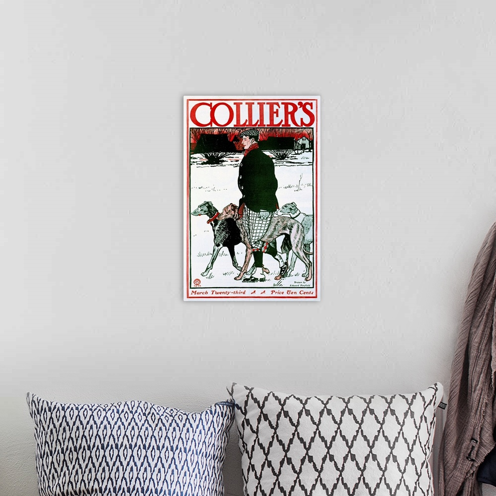 A bohemian room featuring Colliers, March, Greyhound, Vintage Poster