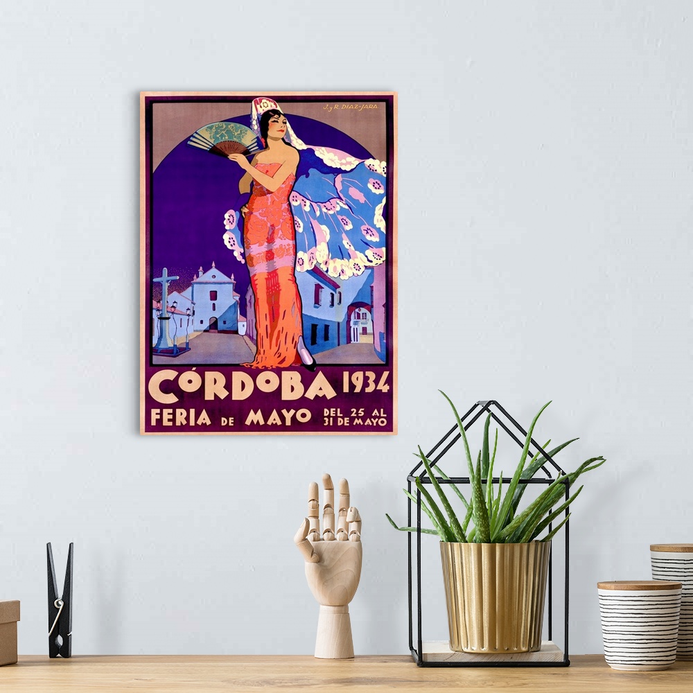 A bohemian room featuring Cordoba, Vintage Poster, by Joaquin y Rafael Diaz Jara