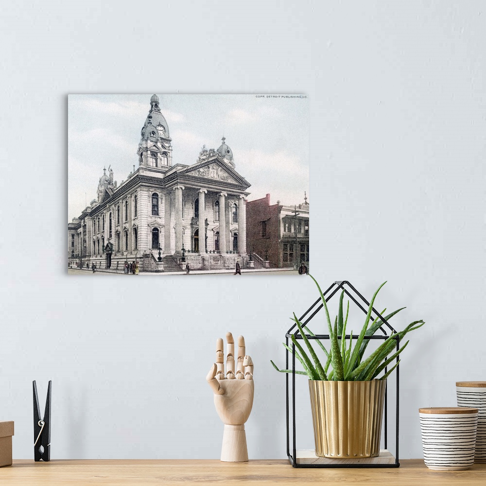 A bohemian room featuring County Court House and Jail Mobile Alabama Vintage Photograph