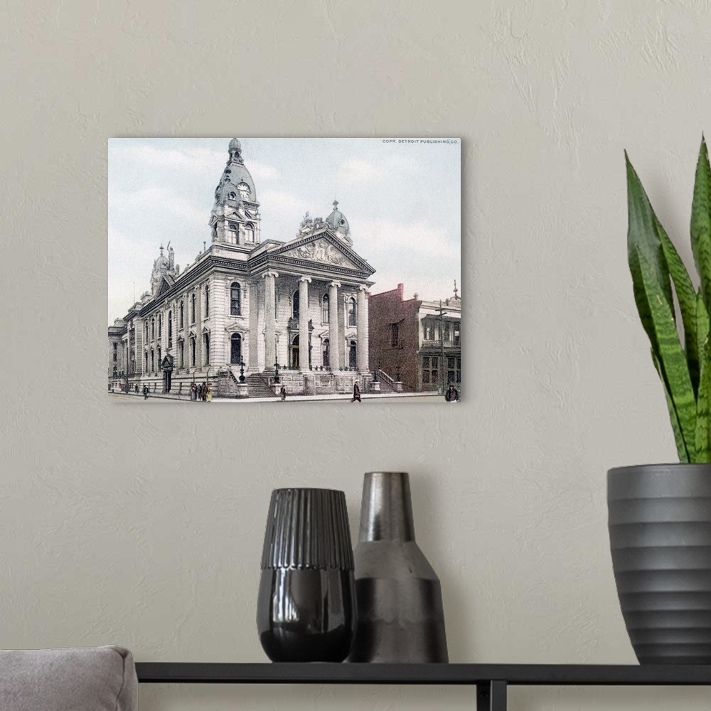 A modern room featuring County Court House and Jail Mobile Alabama Vintage Photograph