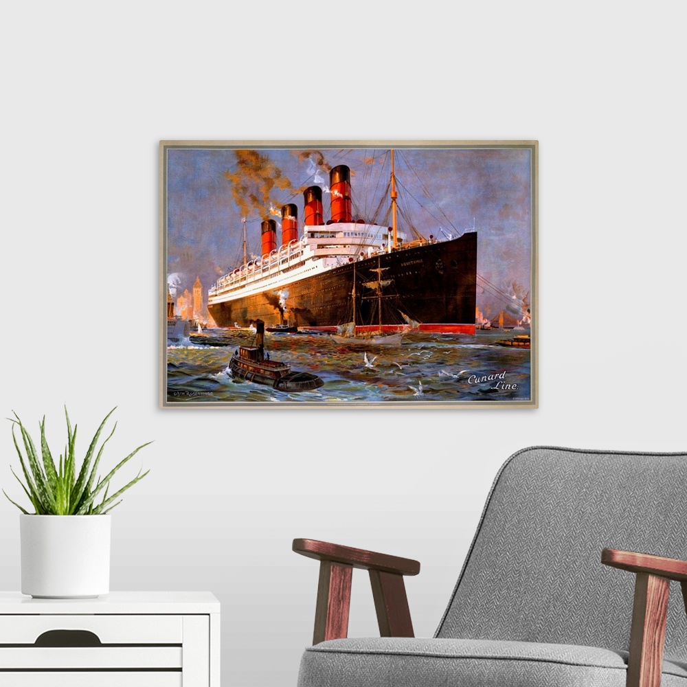 A modern room featuring Aquitania, Steamship