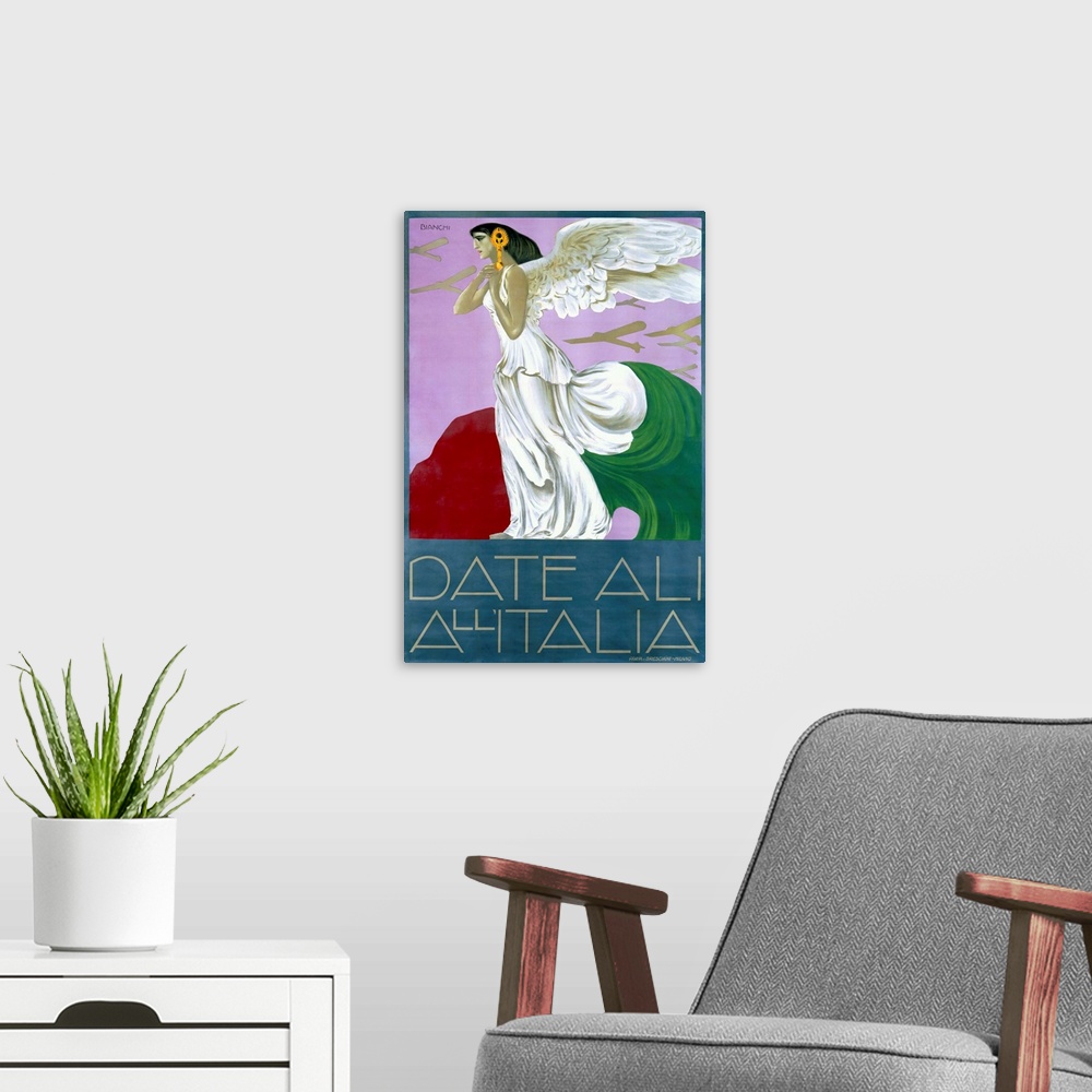 A modern room featuring Date Ali AllItalia, Vintage Poster, by Alberto Bianchi