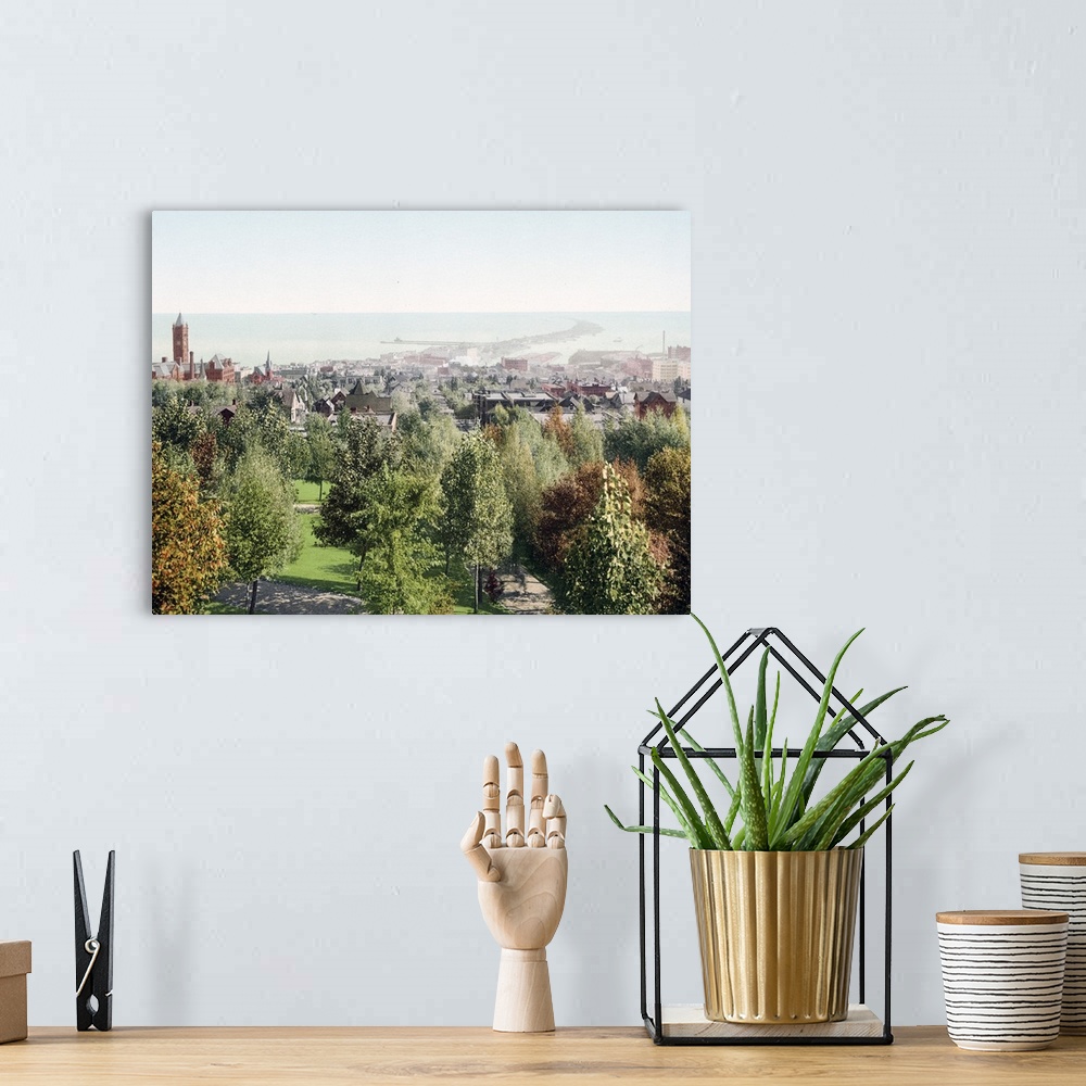 A bohemian room featuring Duluth from Cascade Park Minnesota Vintage Photograph