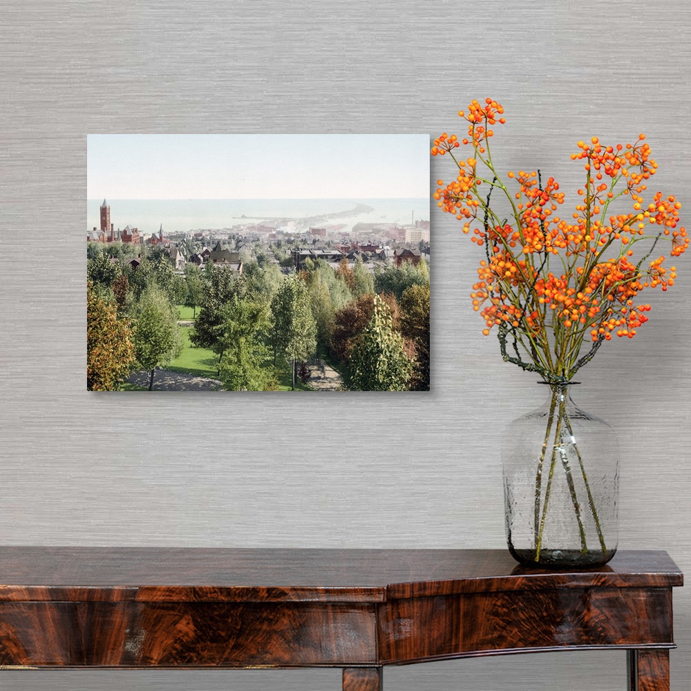 A traditional room featuring Duluth from Cascade Park Minnesota Vintage Photograph