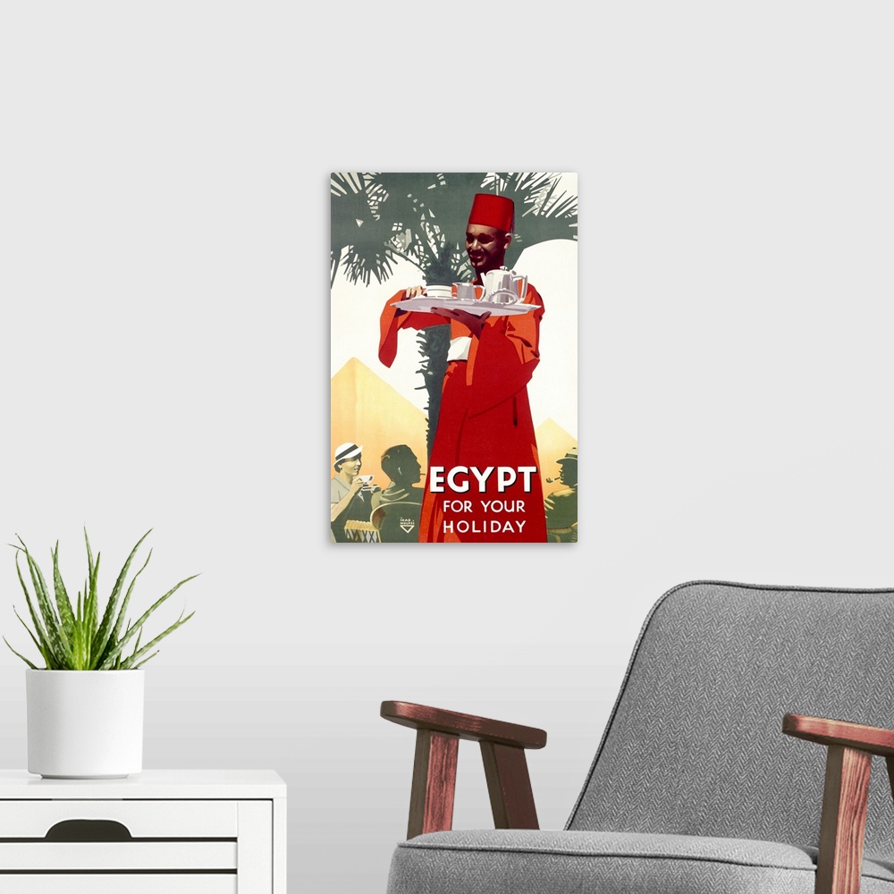 A modern room featuring Egypt, For Your Holiday, Vintage Poster
