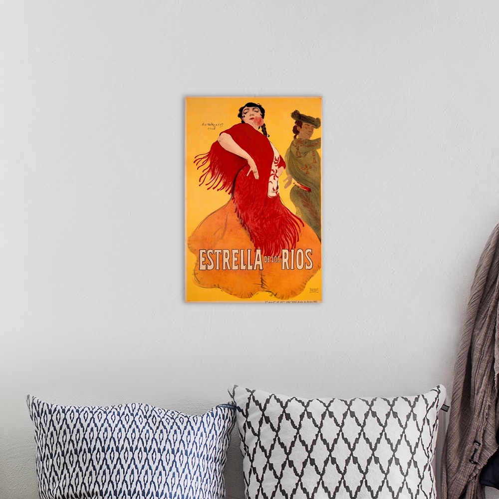 A bohemian room featuring Estrella, Vintage Poster, by Widhopff