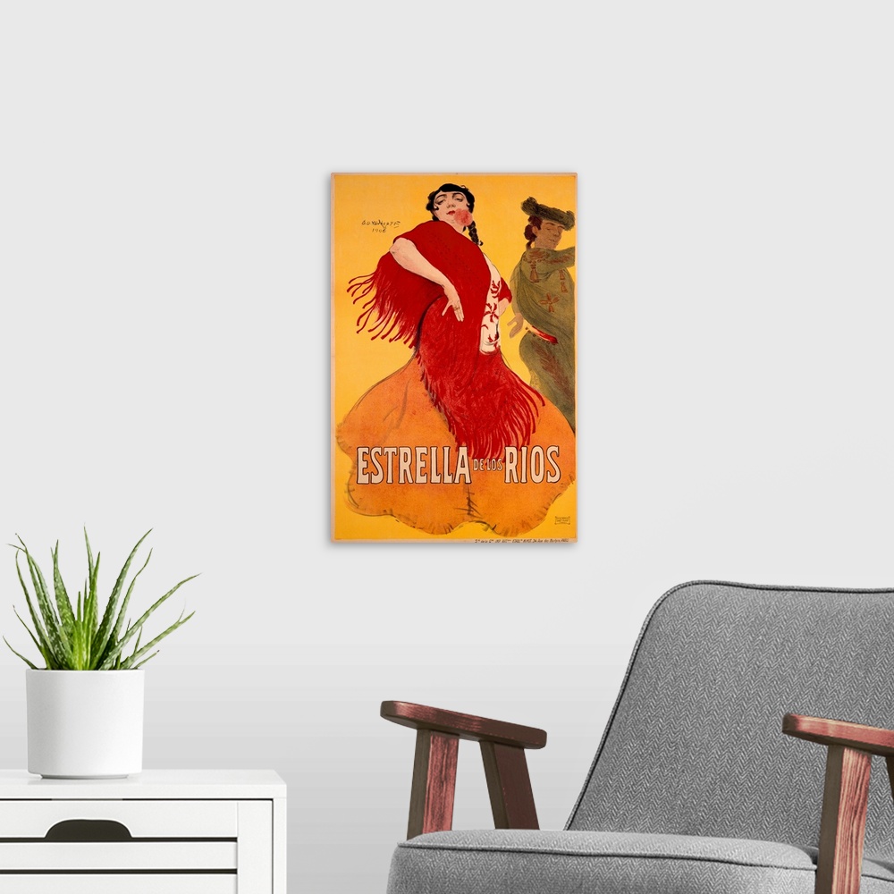 A modern room featuring Estrella, Vintage Poster, by Widhopff
