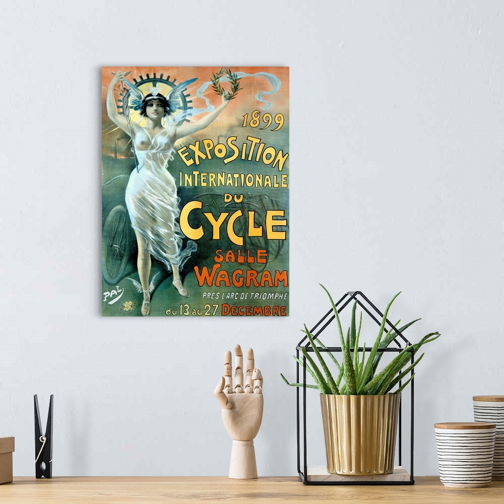 A bohemian room featuring Exposition du Cycle, c. 1899, Vintage Poster, Jean de Paleologue