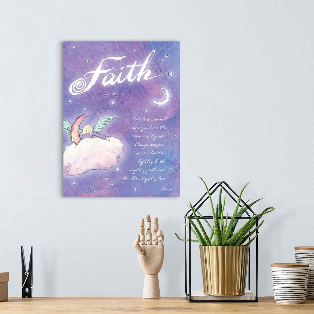 A bohemian room featuring Faith Inspirational Print