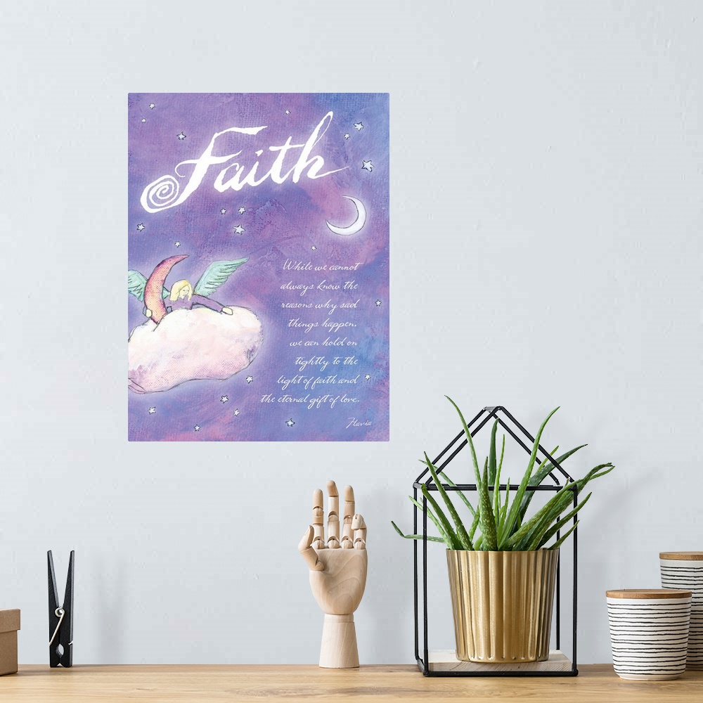 A bohemian room featuring Faith Inspirational Print