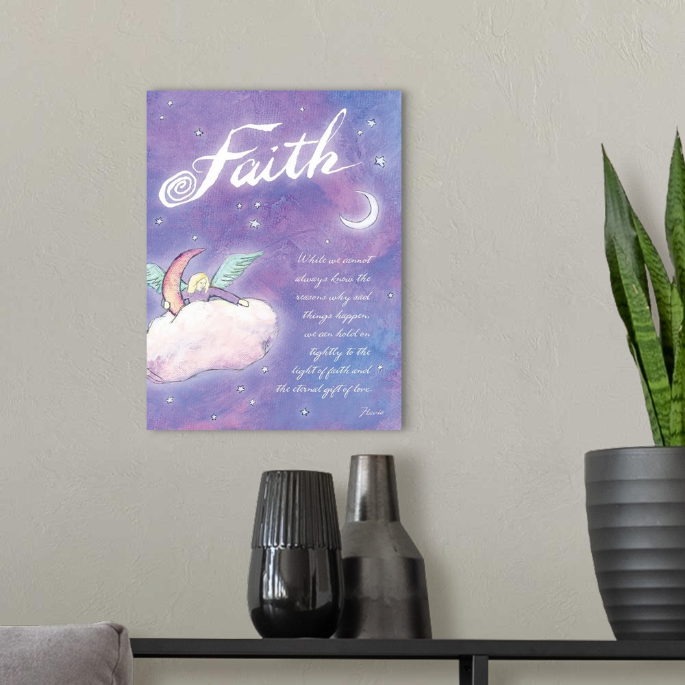 A modern room featuring Faith Inspirational Print