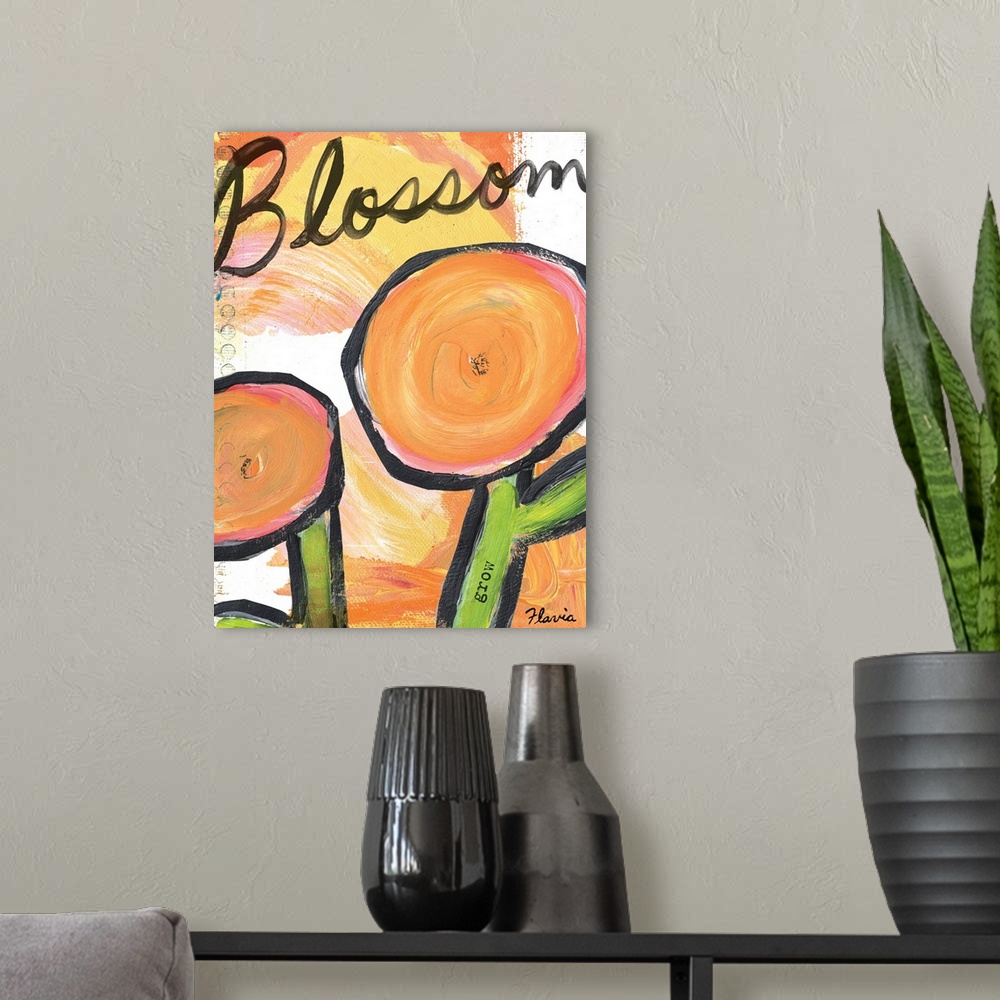 A modern room featuring Flower Blossom Print