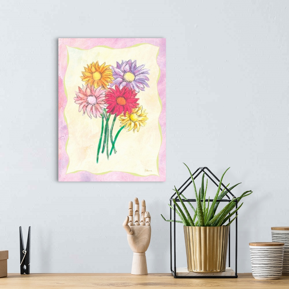 A bohemian room featuring Flowers Inspirational Print
