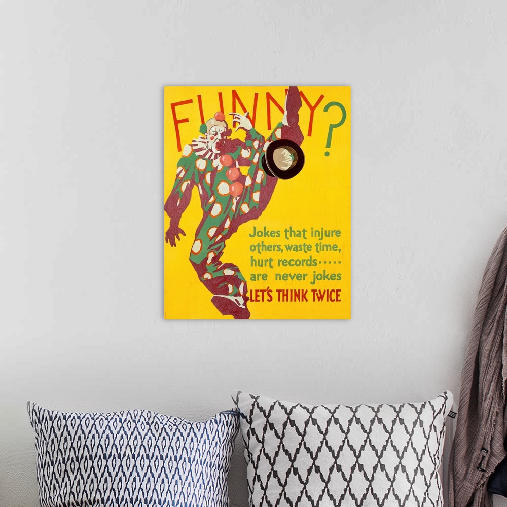 A bohemian room featuring Funny?, motivational, Vintage Poster